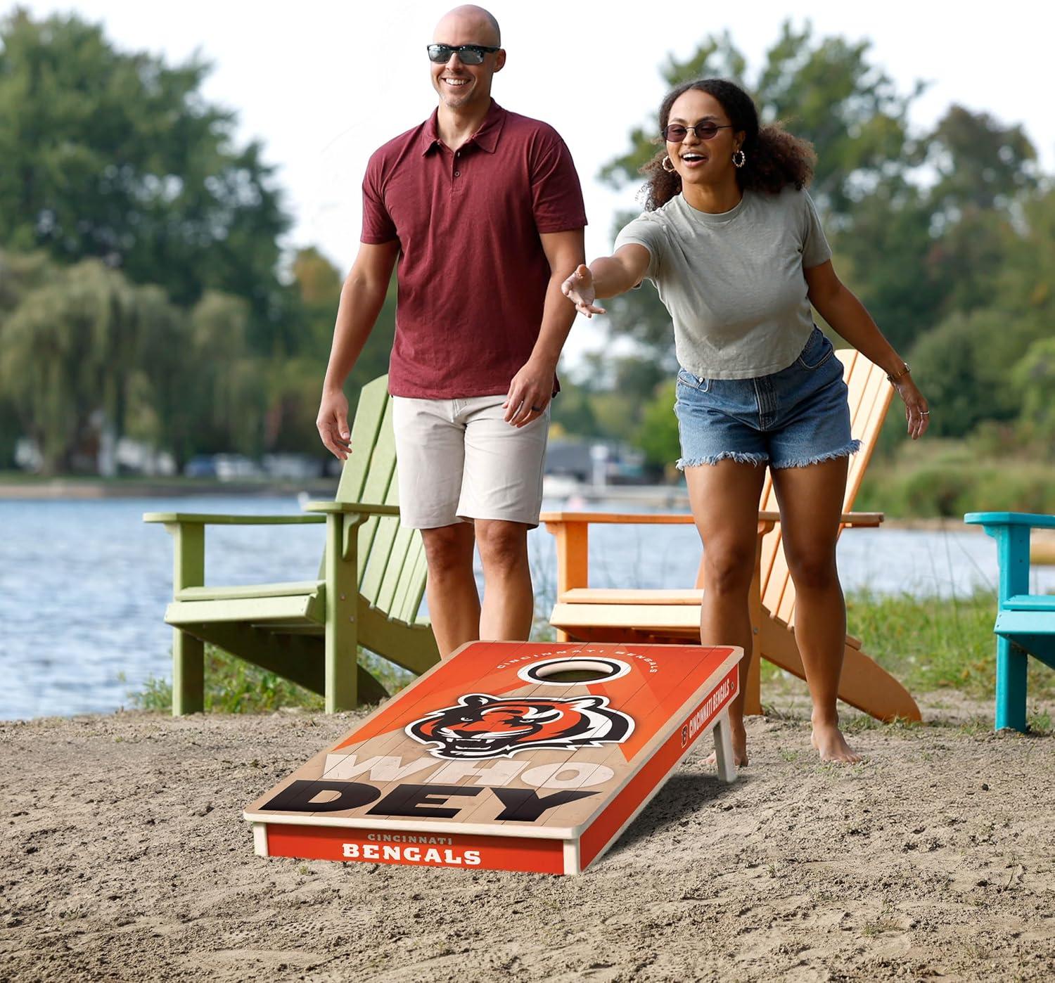 imageYouTheFan NFL 2 x 4 Slogan Series Professional Wood Cornhole GameCincinnati Bengals