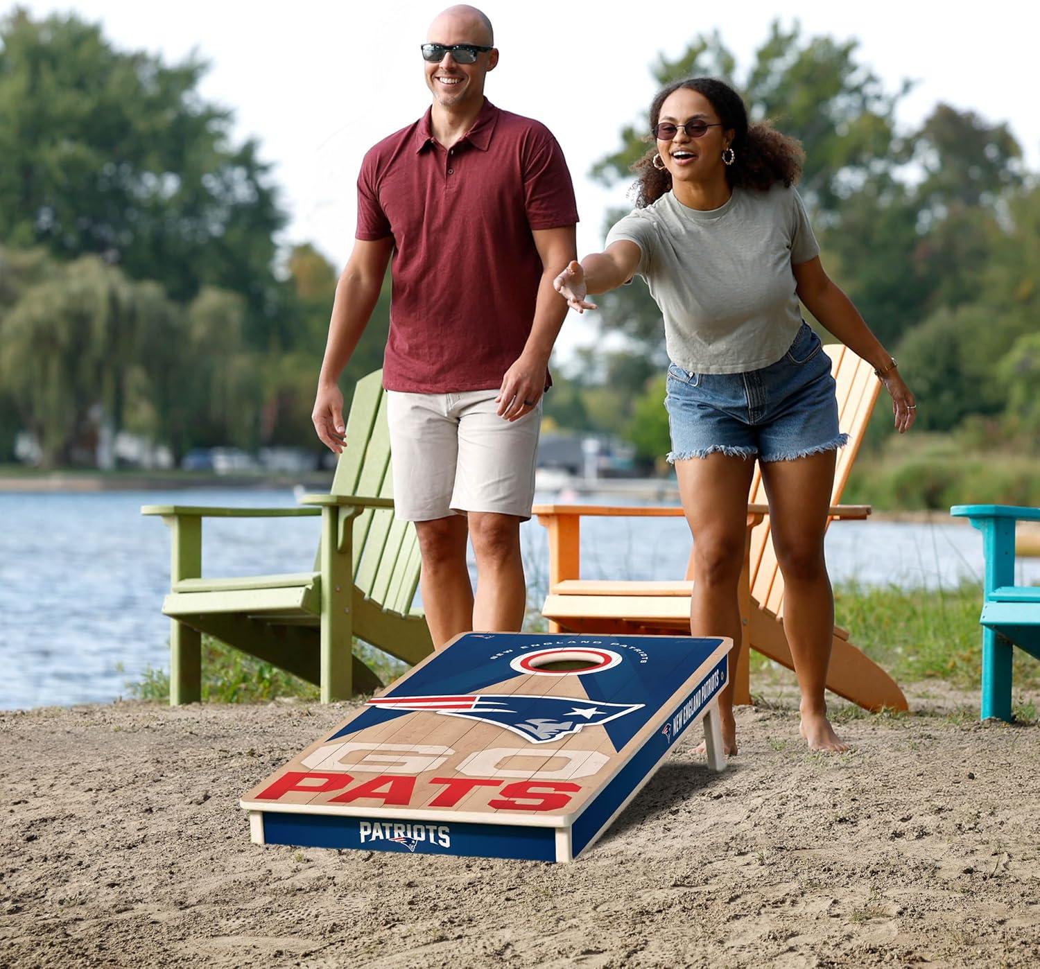 imageYouTheFan NFL 2 x 4 Slogan Series Professional Wood Cornhole GameNew England Patriots