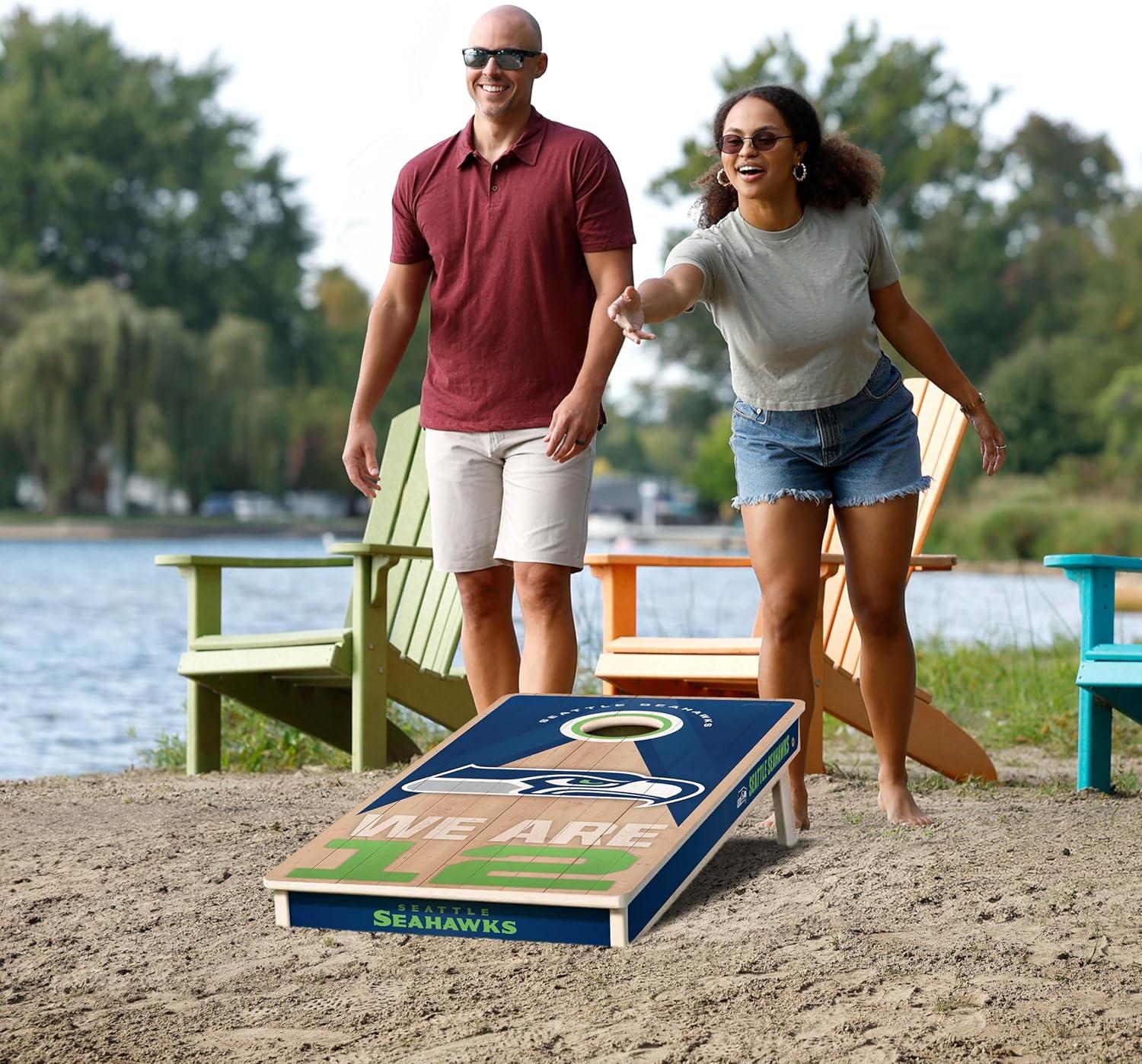 imageYouTheFan NFL 2 x 4 Slogan Series Professional Wood Cornhole GameSeattle Seahawks