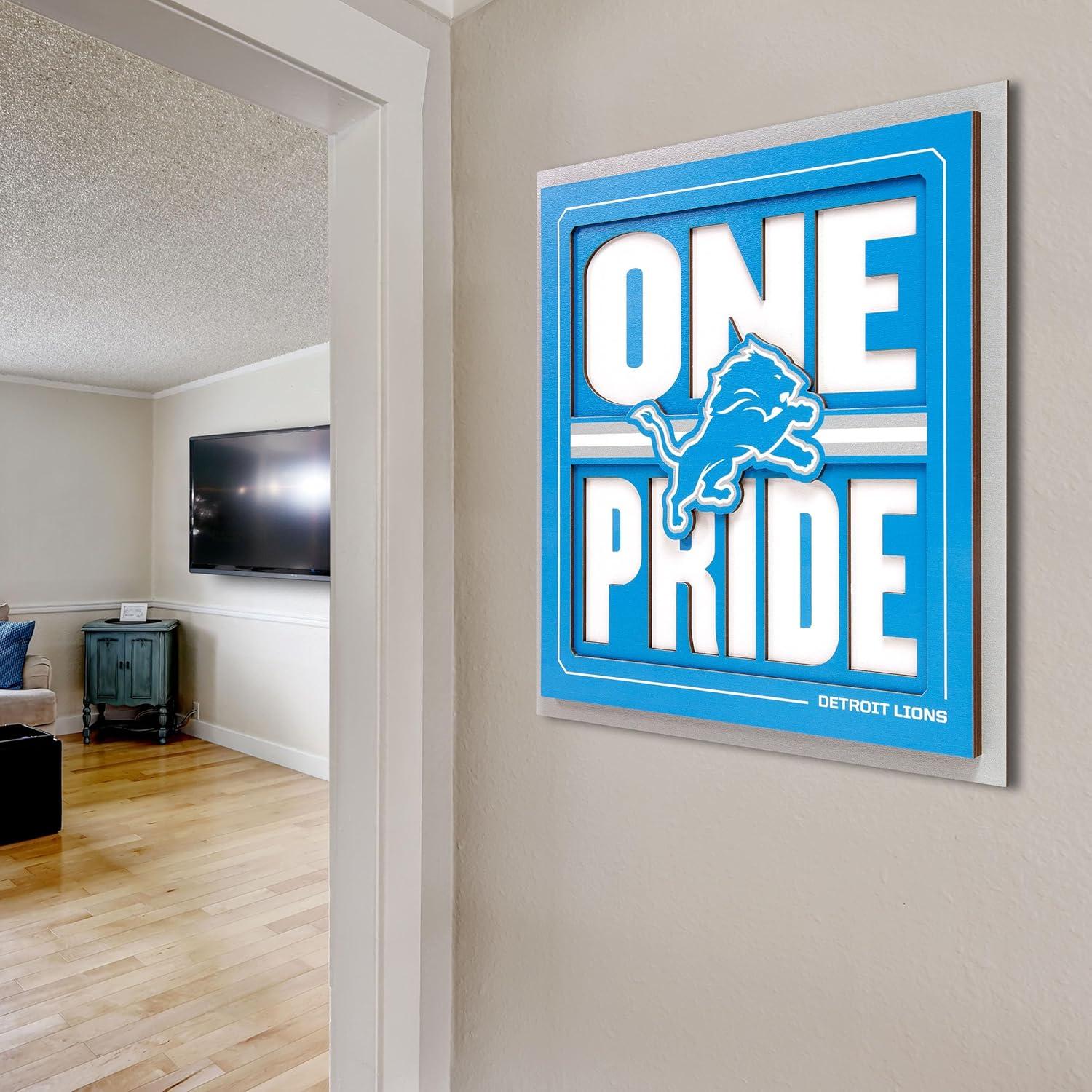 imageYouTheFan NFL Arizona Cardinals Slogan Series 3D Wall ArtDetroit Lions