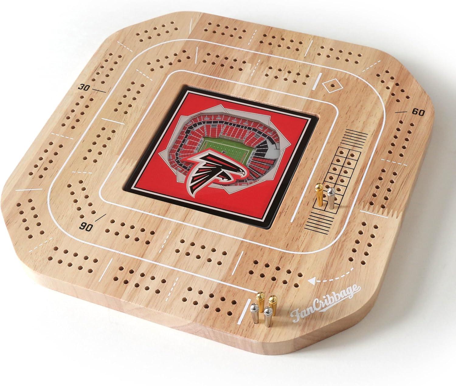 imageYouTheFan NFL Licensed Fan Cribbage Wood Board GameAtlanta Falcons