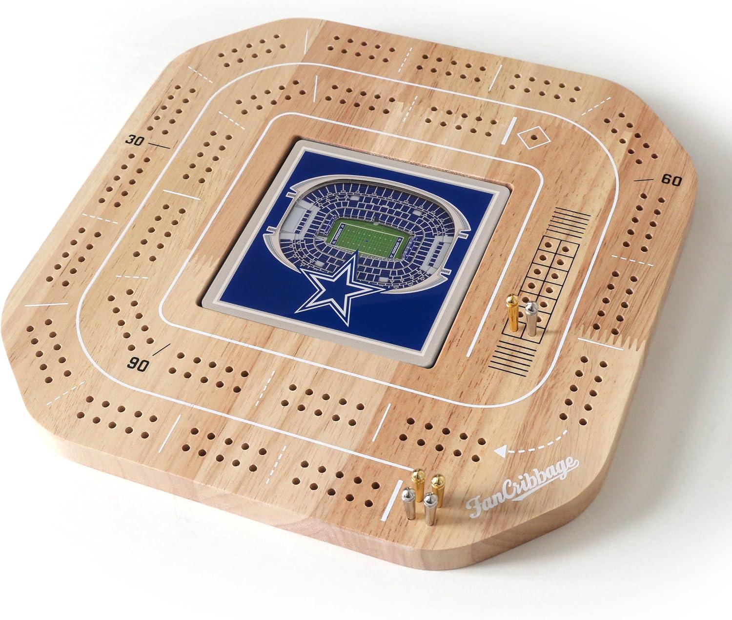 imageYouTheFan NFL Licensed Fan Cribbage Wood Board GameDallas Cowboys