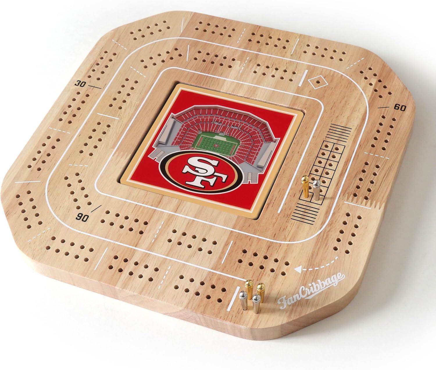 imageYouTheFan NFL Licensed Fan Cribbage Wood Board GameSan Francisco 49ers