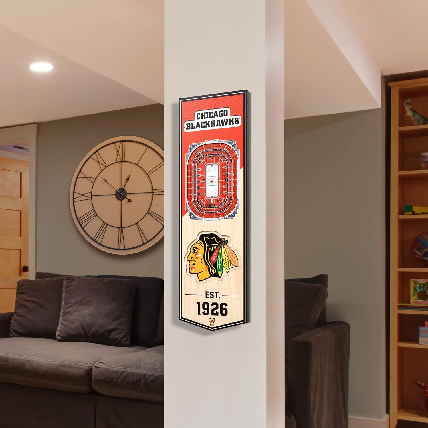 imageYouTheFan NHL 3D Stadium 6x19 BannerChicago Blackhawks