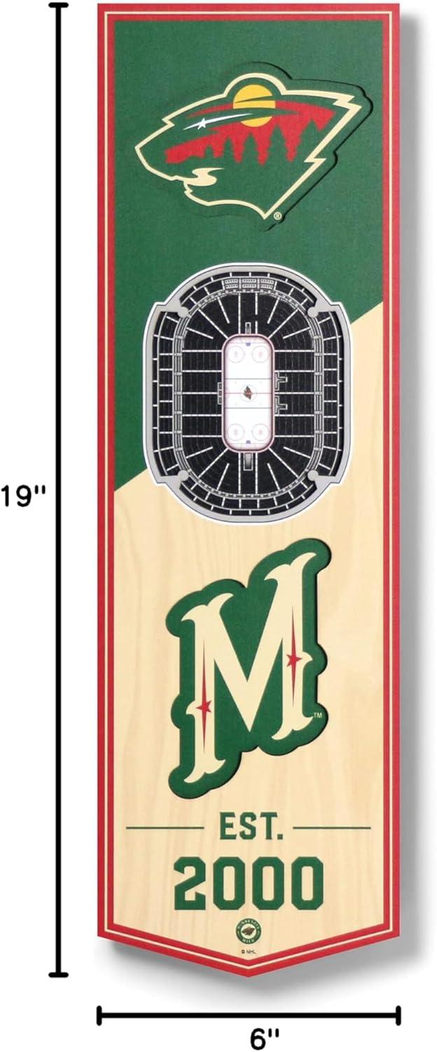 imageYouTheFan NHL 3D Stadium 6x19 BannerMinnesota Wild