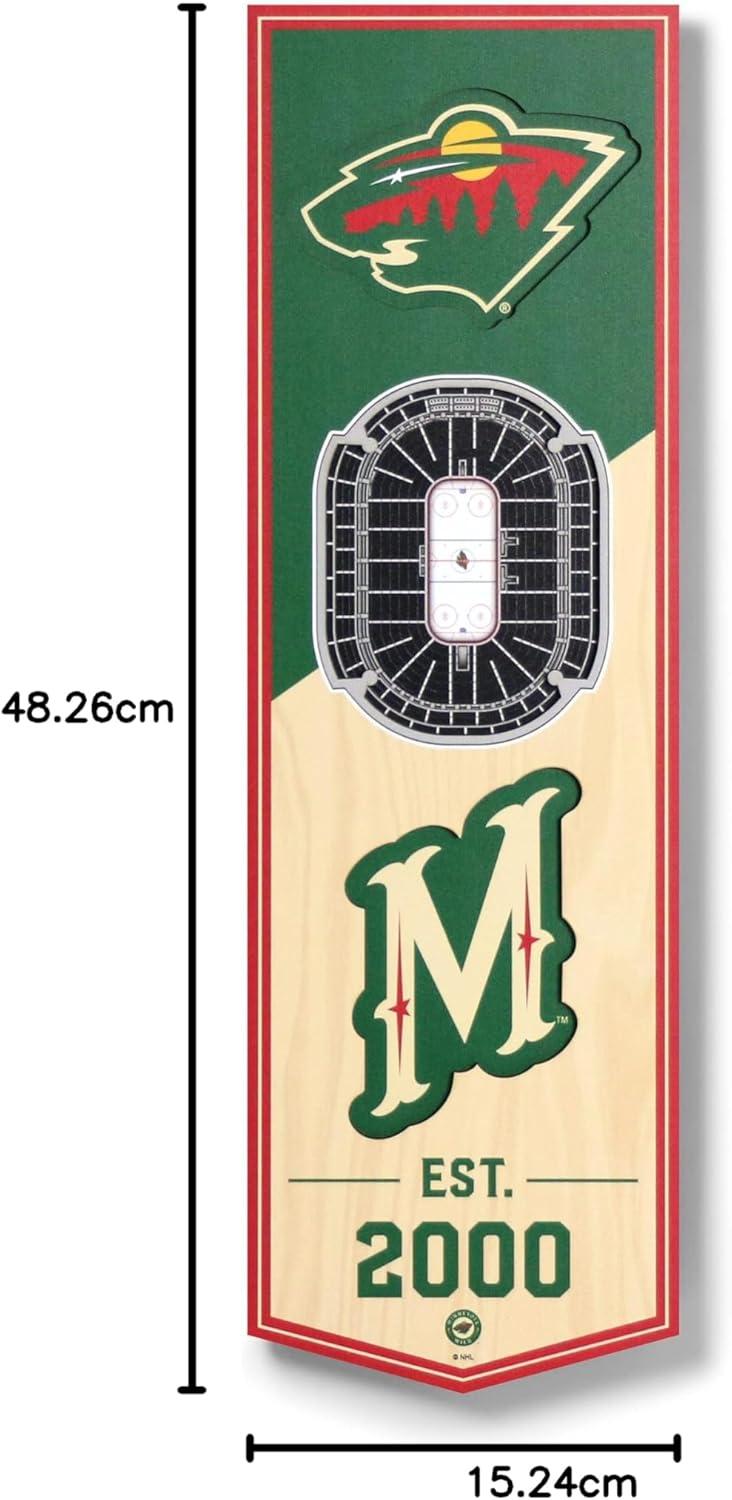 imageYouTheFan NHL 3D Stadium 6x19 BannerMinnesota Wild
