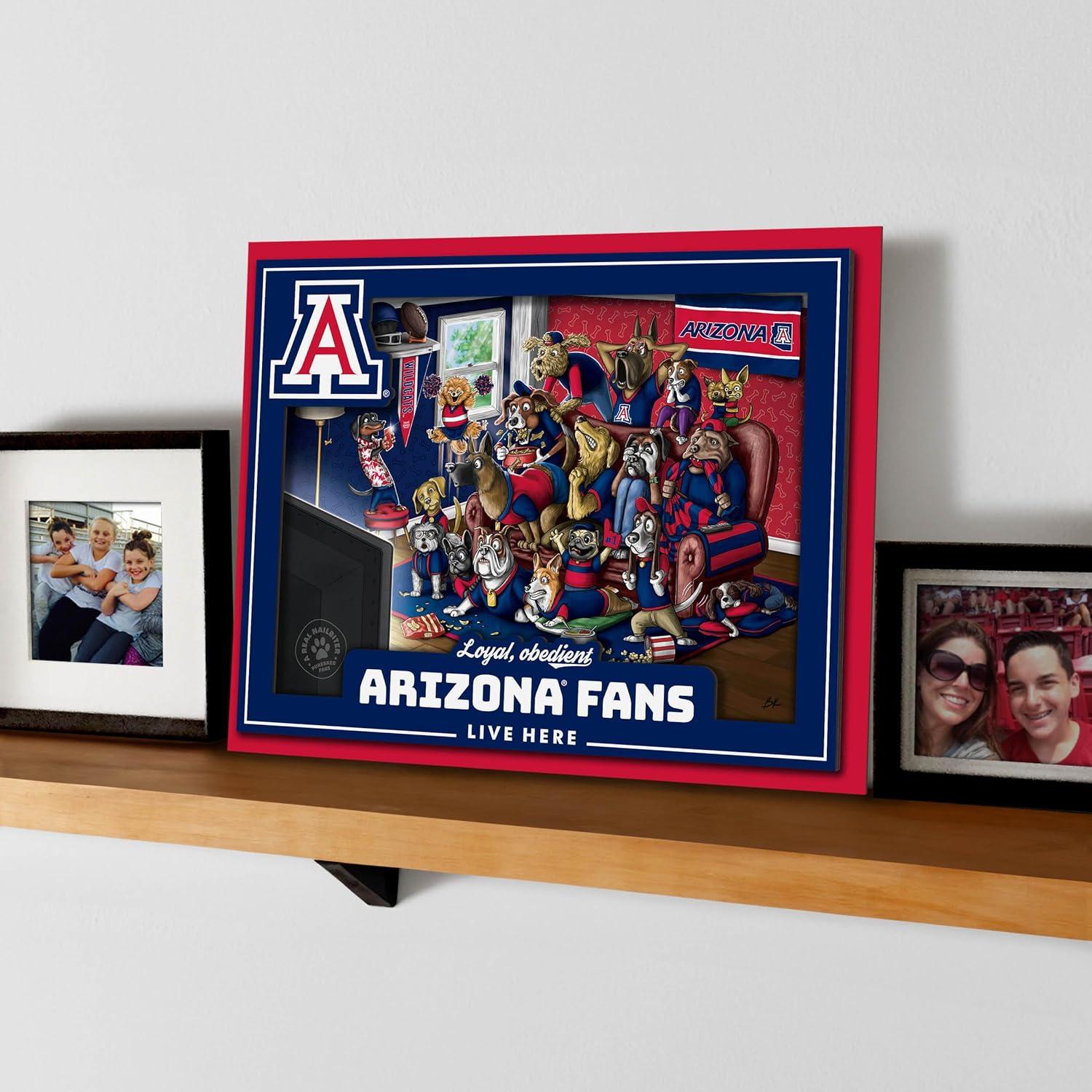 imageYouTheFan Officiallylicensed NCAA Purebred 3D Wall Art Humorous original handdrawn cartoon artwork multilayer funny gift indoor team decorArizona Wildcats