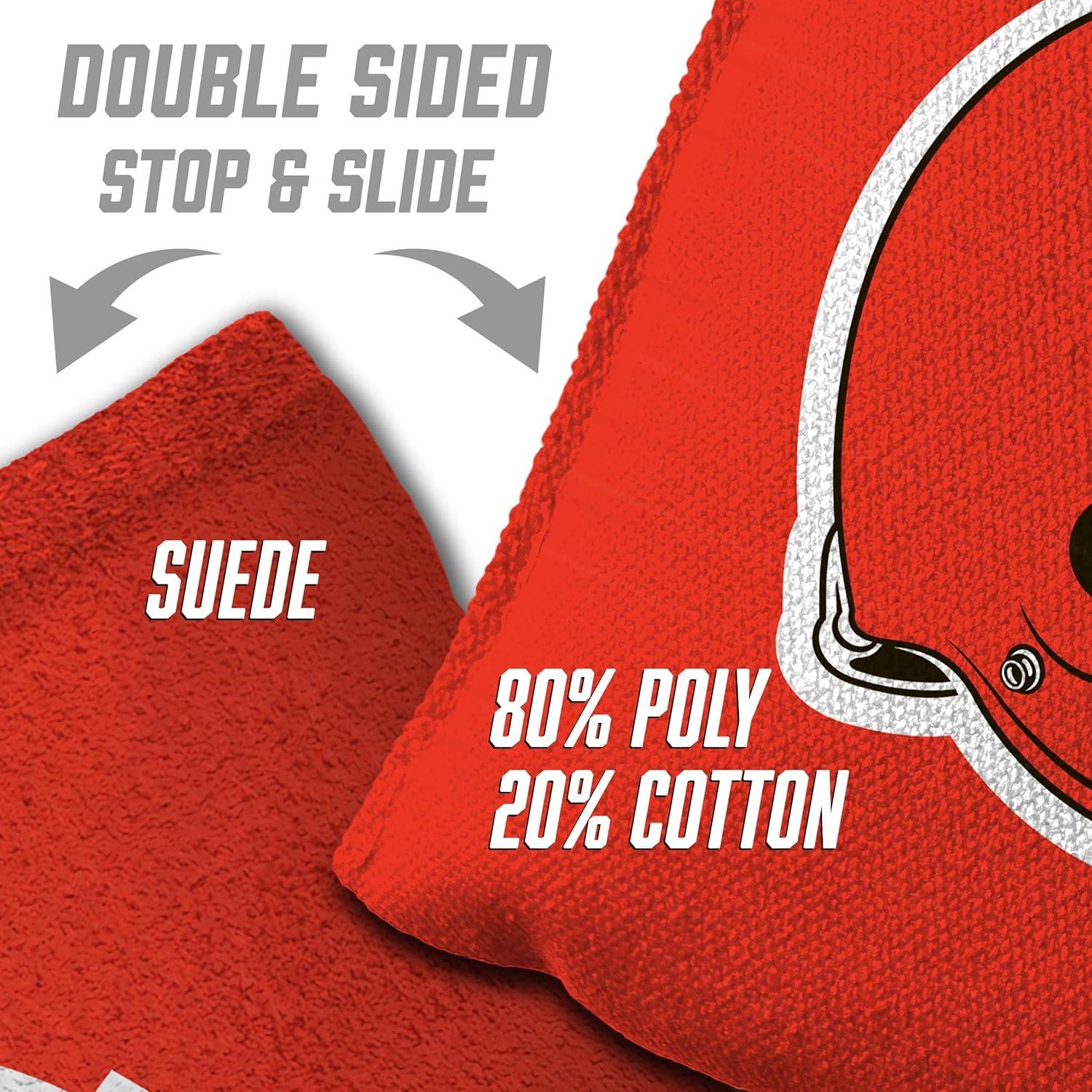 imageYouTheFan Officiallylicensed NFL Set of 8 Cornhole Bags All Weather Dual Sided Slide ampamp Stop regulation sizeCleveland Browns