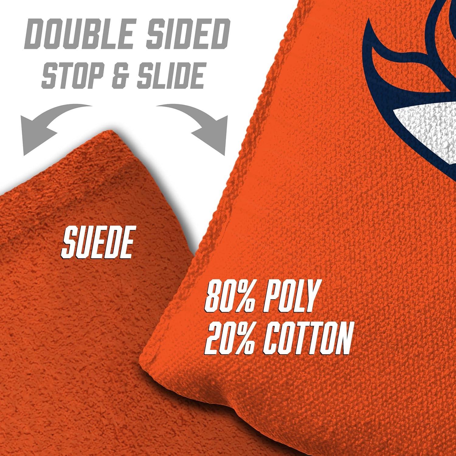 imageYouTheFan Officiallylicensed NFL Set of 8 Cornhole Bags All Weather Dual Sided Slide ampamp Stop regulation sizeDenver Broncos