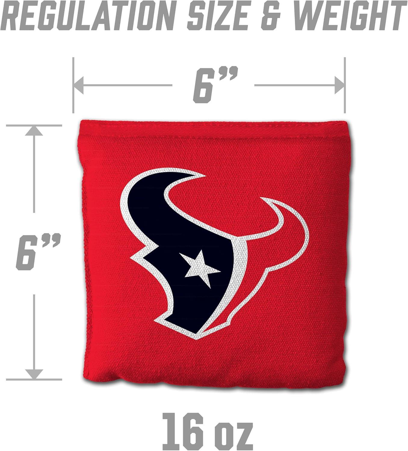imageYouTheFan Officiallylicensed NFL Set of 8 Cornhole Bags All Weather Dual Sided Slide ampamp Stop regulation sizeHouston Texans