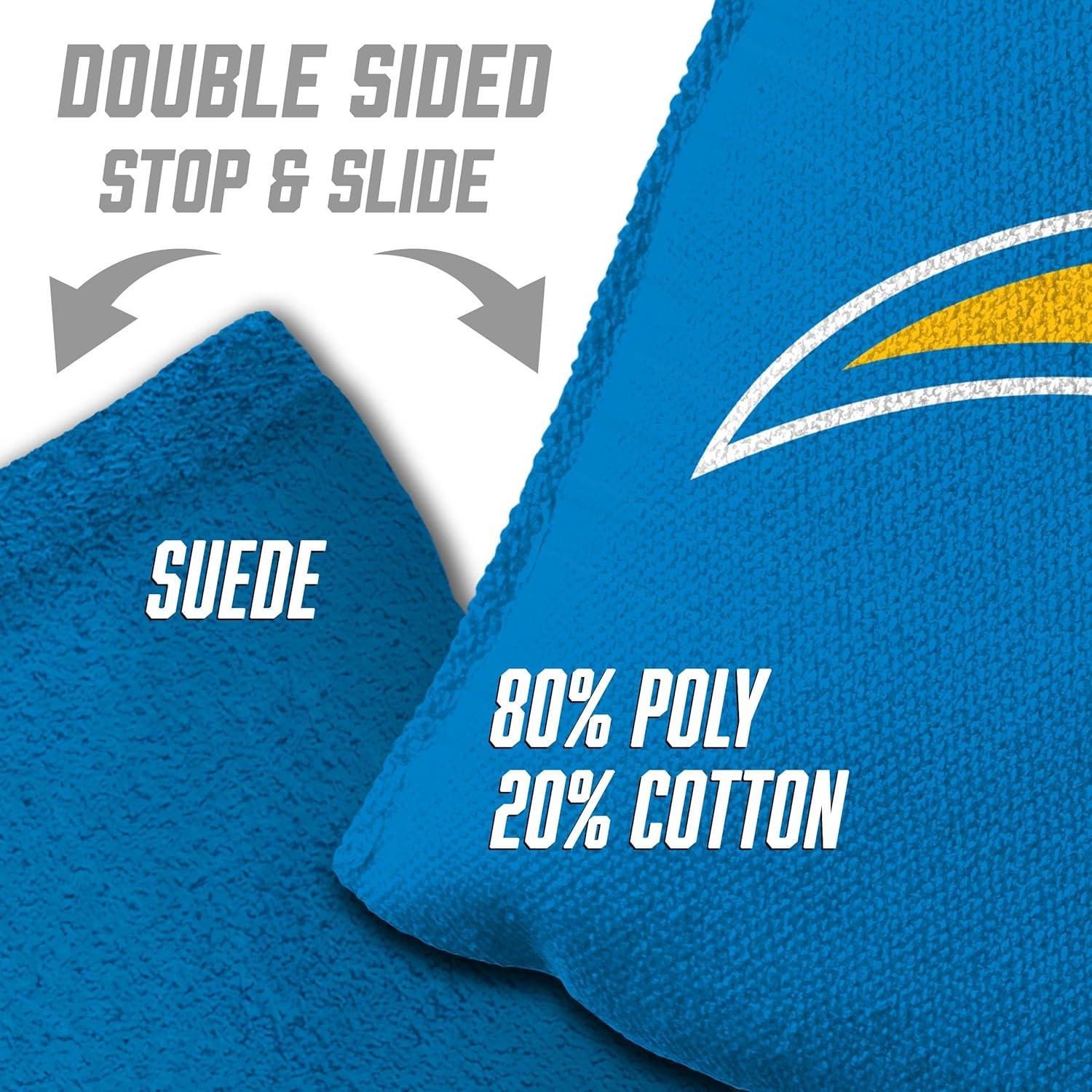 imageYouTheFan Officiallylicensed NFL Set of 8 Cornhole Bags All Weather Dual Sided Slide ampamp Stop regulation sizeLos Angeles Chargers