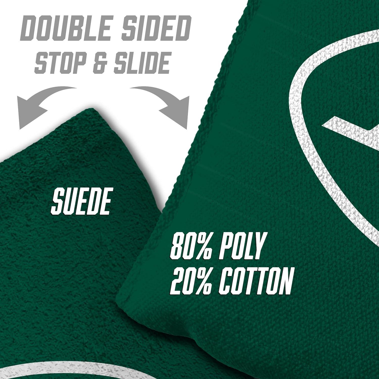 imageYouTheFan Officiallylicensed NFL Set of 8 Cornhole Bags All Weather Dual Sided Slide ampamp Stop regulation sizeNew York Jets