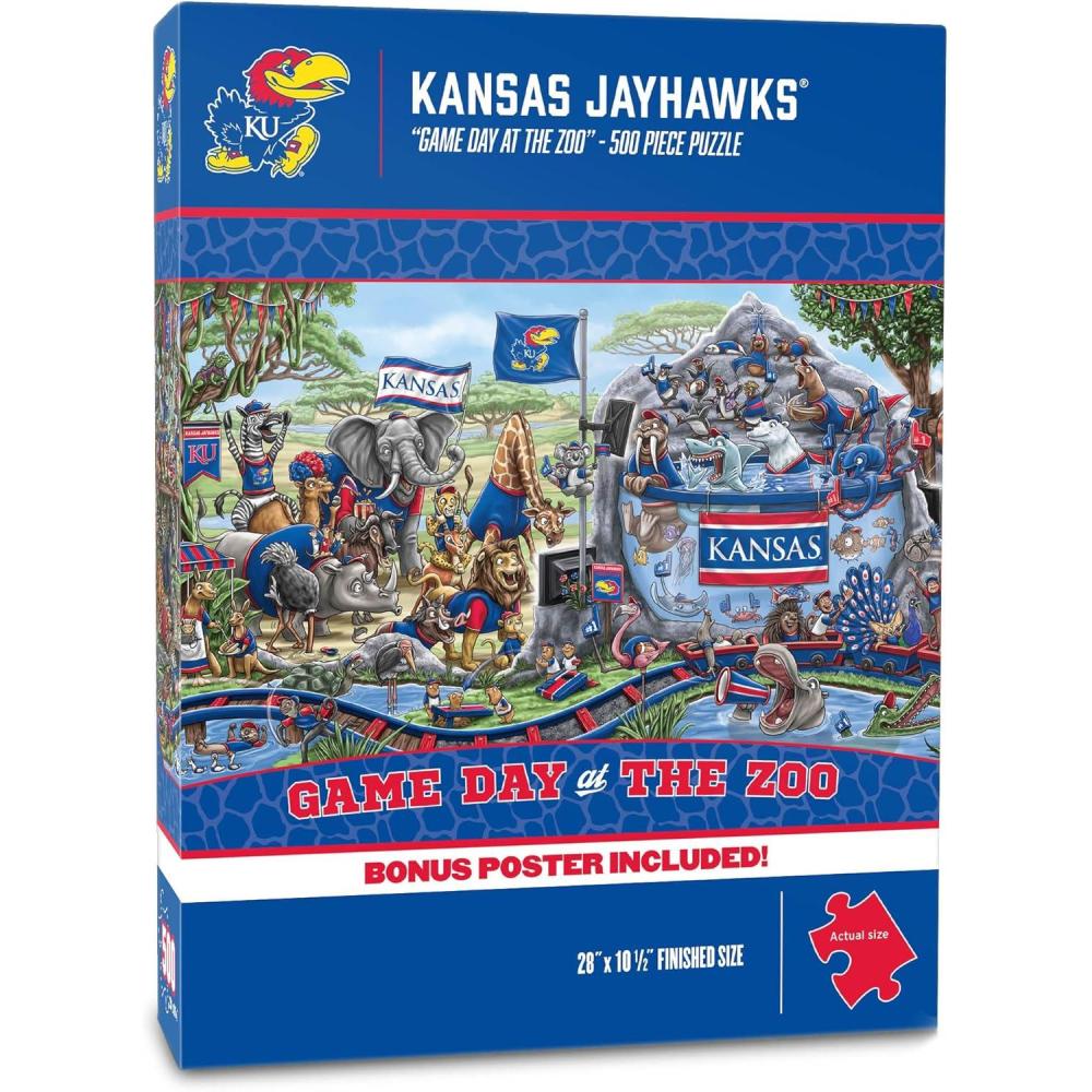 imageYouTheFan NCAA Appalachian State Game Day at The Zoo 500pc Puzzle 28quot x 105quotKansas Jayhawks