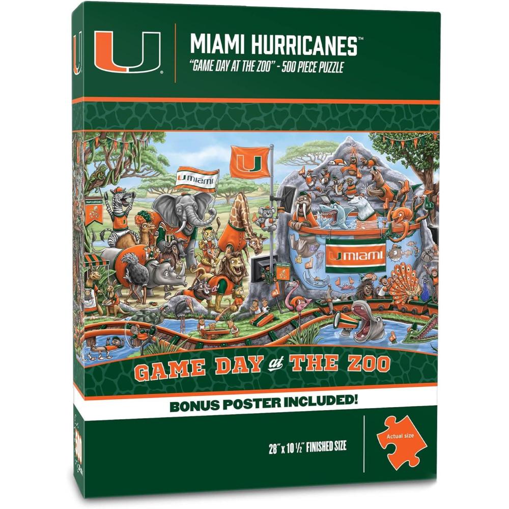 imageYouTheFan NCAA Appalachian State Game Day at The Zoo 500pc Puzzle 28quot x 105quotMiami Hurricanes