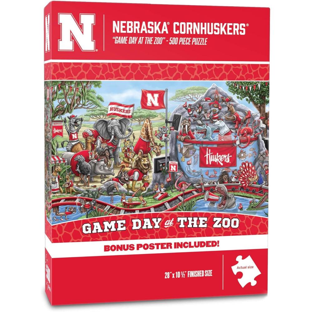 imageYouTheFan NCAA Appalachian State Game Day at The Zoo 500pc Puzzle 28quot x 105quotNebraska Cornhuskers