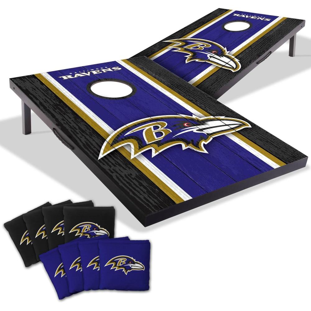 imageYouTheFan NFL 2 x 3 Portable Cornhole Game with Logo BagsBaltimore Ravens