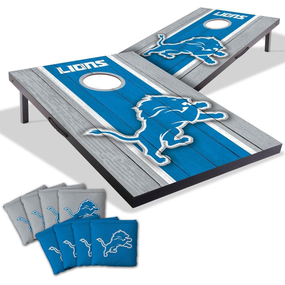 imageYouTheFan NFL 2 x 3 Portable Cornhole Game with Logo BagsDetroit Lions