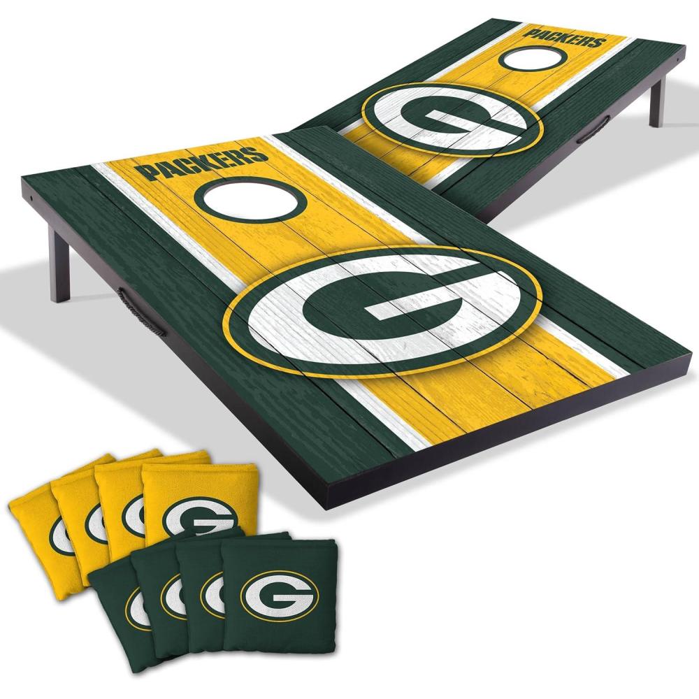 imageYouTheFan NFL 2 x 3 Portable Cornhole Game with Logo BagsGreen Bay Packers