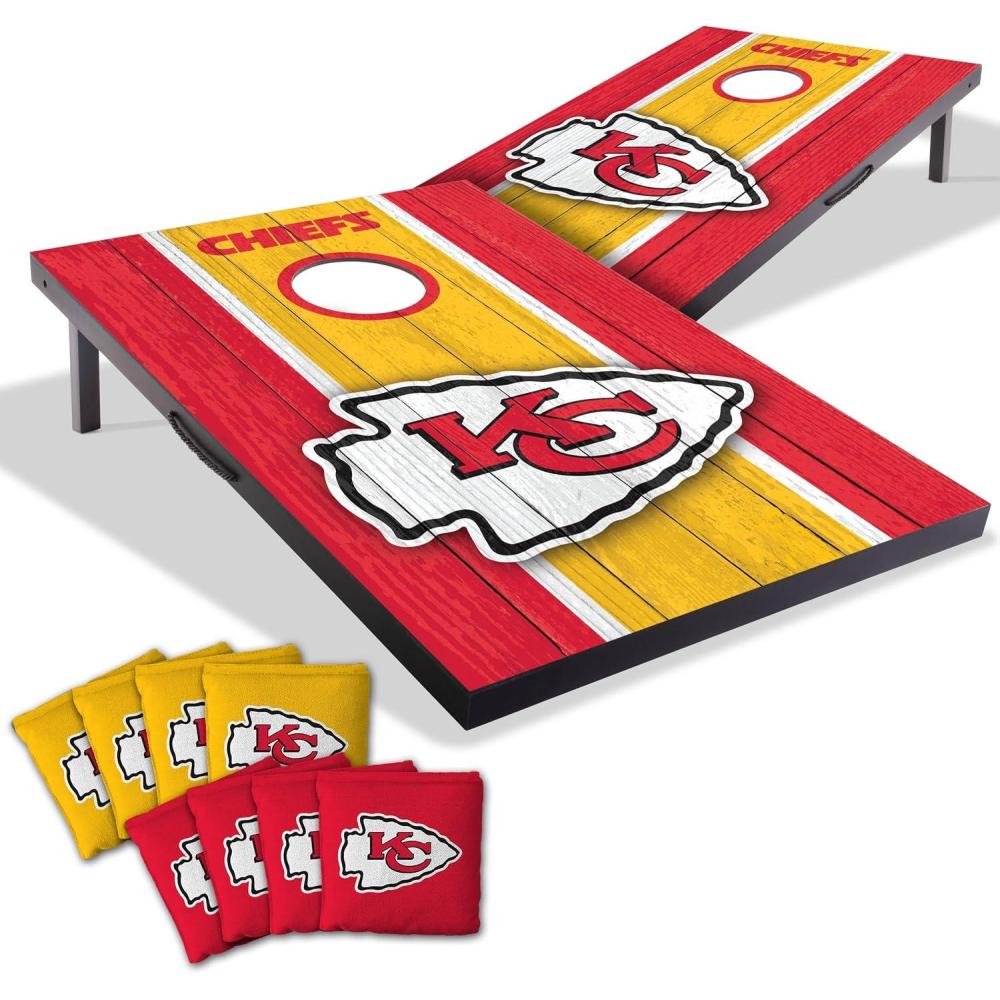 imageYouTheFan NFL 2 x 3 Portable Cornhole Game with Logo BagsKansas City Chiefs