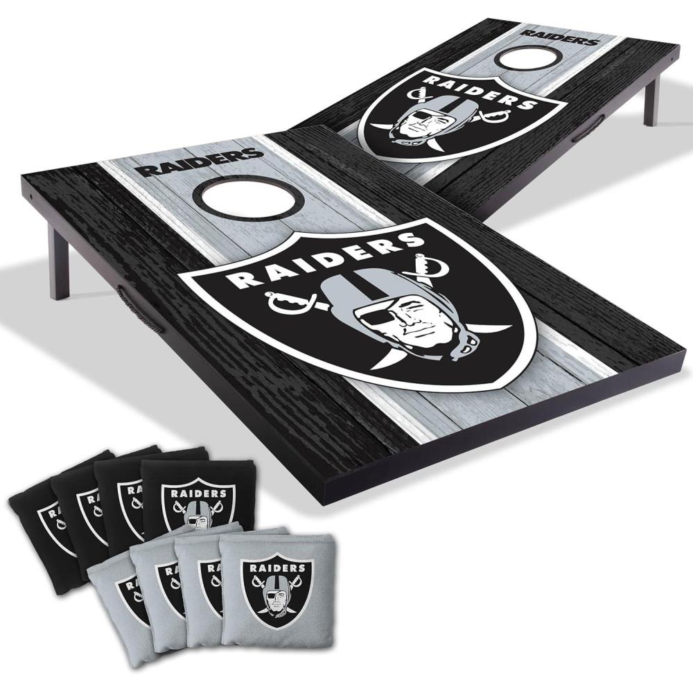 imageYouTheFan NFL 2 x 3 Portable Cornhole Game with Logo BagsLas Vegas Raiders