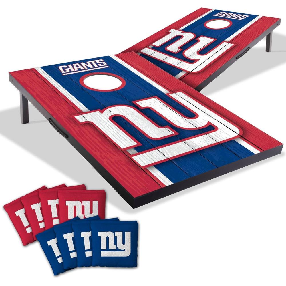 imageYouTheFan NFL 2 x 3 Portable Cornhole Game with Logo BagsNew York Giants