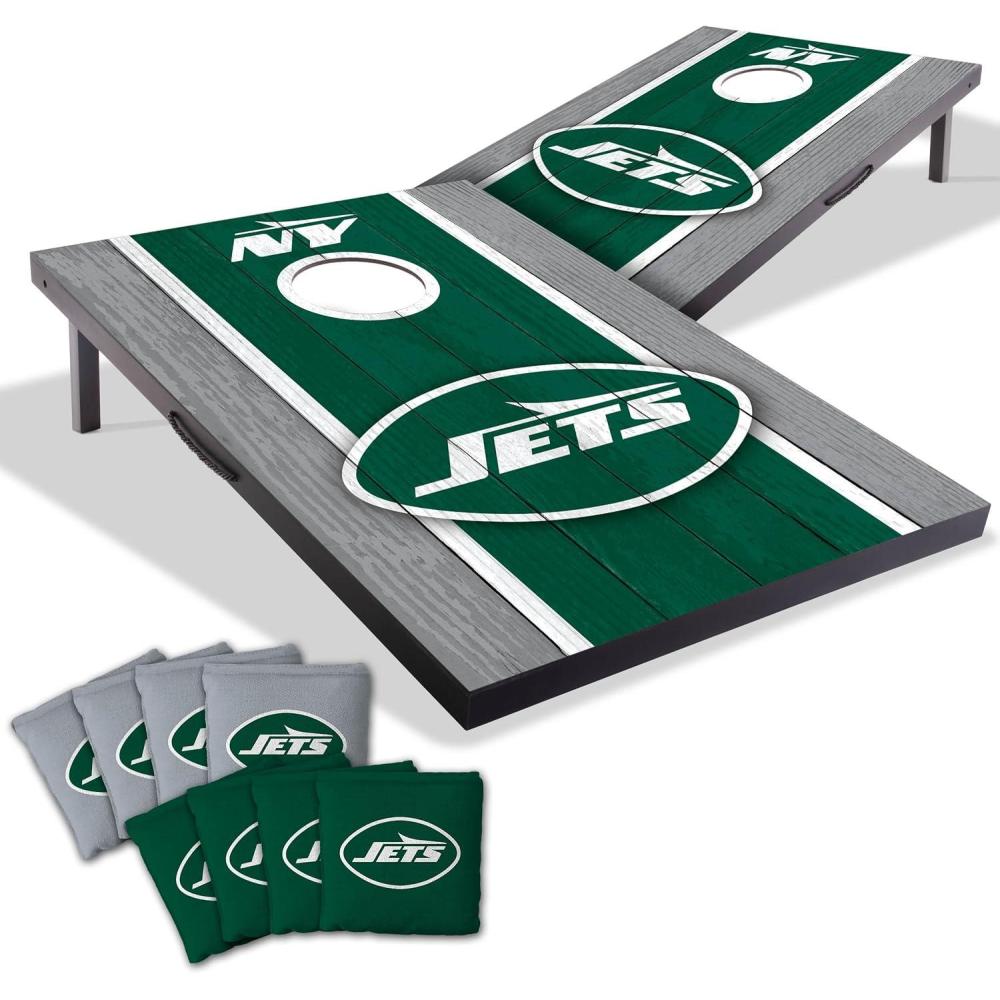 imageYouTheFan NFL 2 x 3 Portable Cornhole Game with Logo BagsNew York Jets