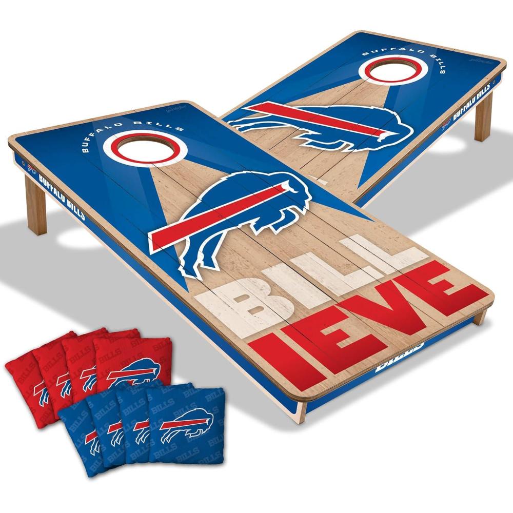 imageYouTheFan NFL 2 x 4 Slogan Series Professional Wood Cornhole Game with Logo BagsBuffalo Bills