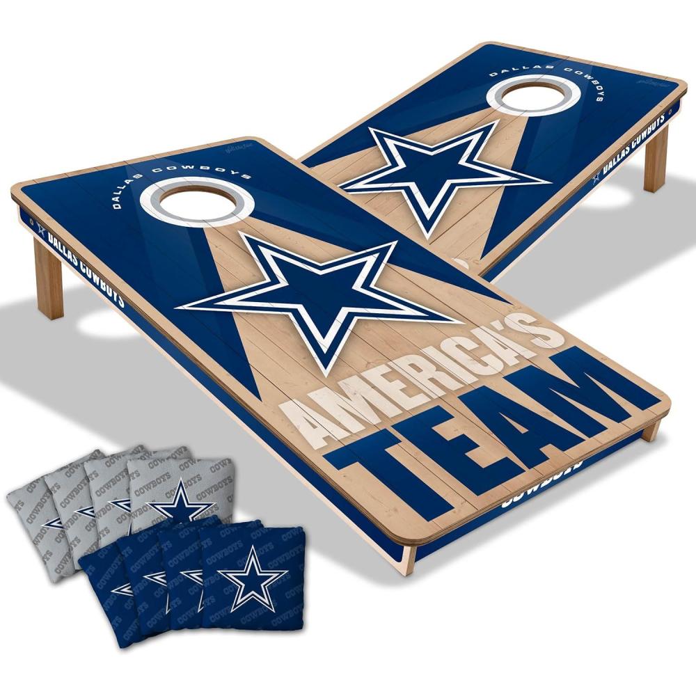 imageYouTheFan NFL 2 x 4 Slogan Series Professional Wood Cornhole Game with Logo BagsDallas Cowboys