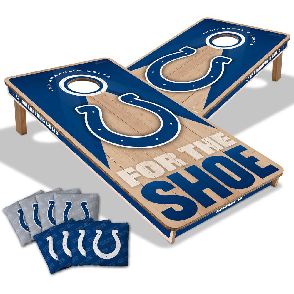 imageYouTheFan NFL 2 x 4 Slogan Series Professional Wood Cornhole Game with Logo BagsIndianapolis Colts