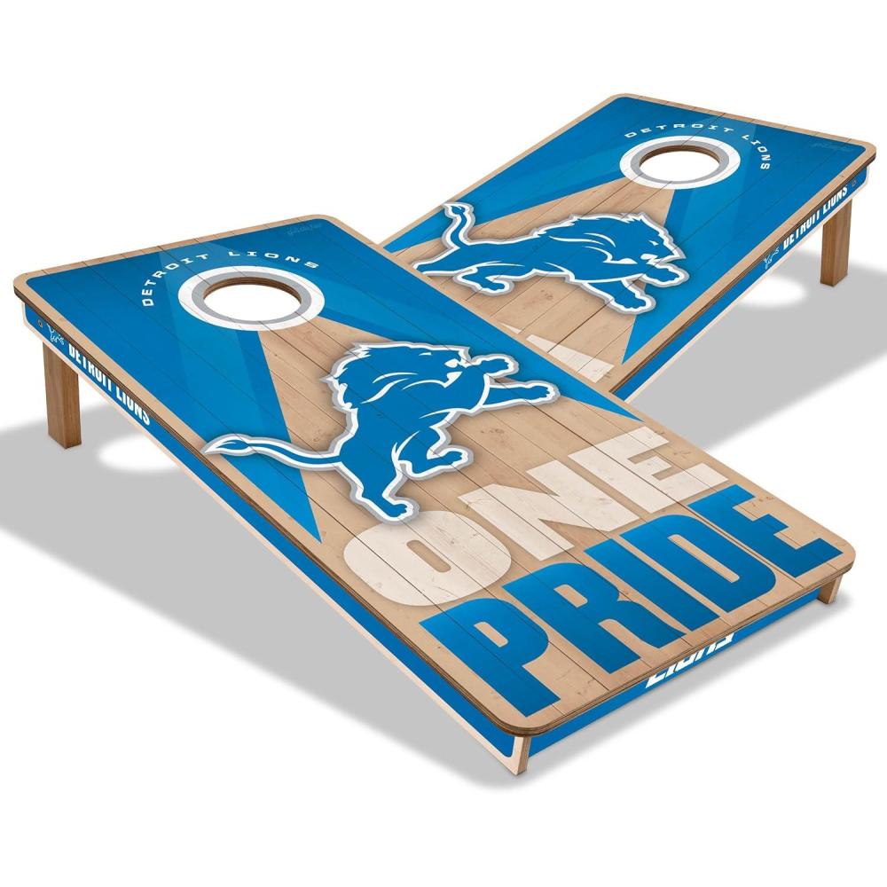 imageYouTheFan NFL 2 x 4 Slogan Series Professional Wood Cornhole GameDetroit Lions