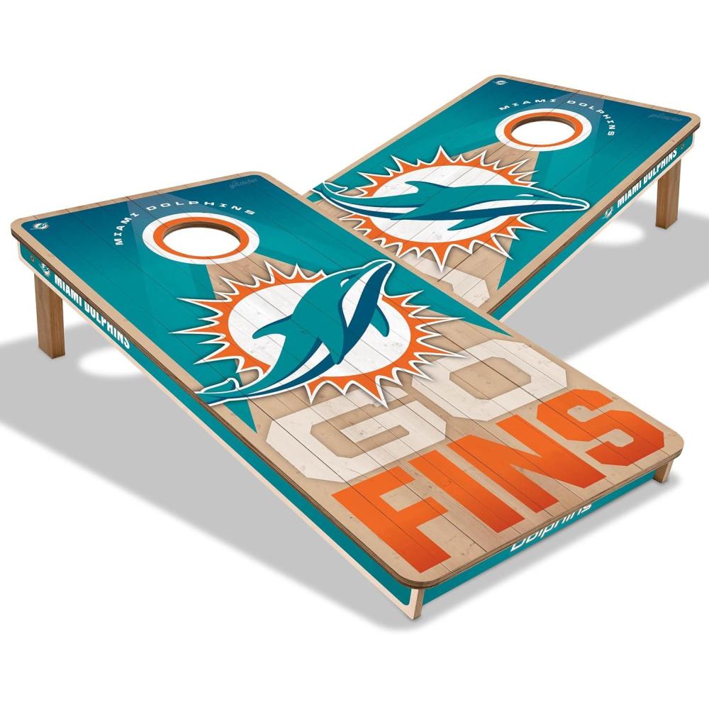 imageYouTheFan NFL 2 x 4 Slogan Series Professional Wood Cornhole GameMiami Dolphins