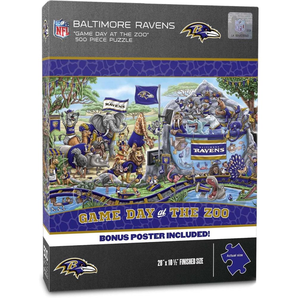 imageYouTheFan NFL Arizona Cardinals Game Day at The Zoo 500pc Puzzle 28quot x 105quotBaltimore Ravens
