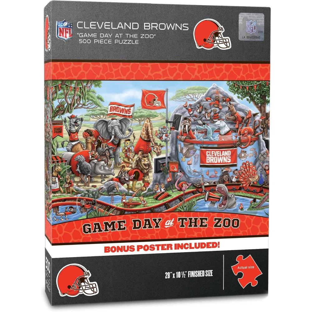 imageYouTheFan NFL Arizona Cardinals Game Day at The Zoo 500pc Puzzle 28quot x 105quotCleveland Browns
