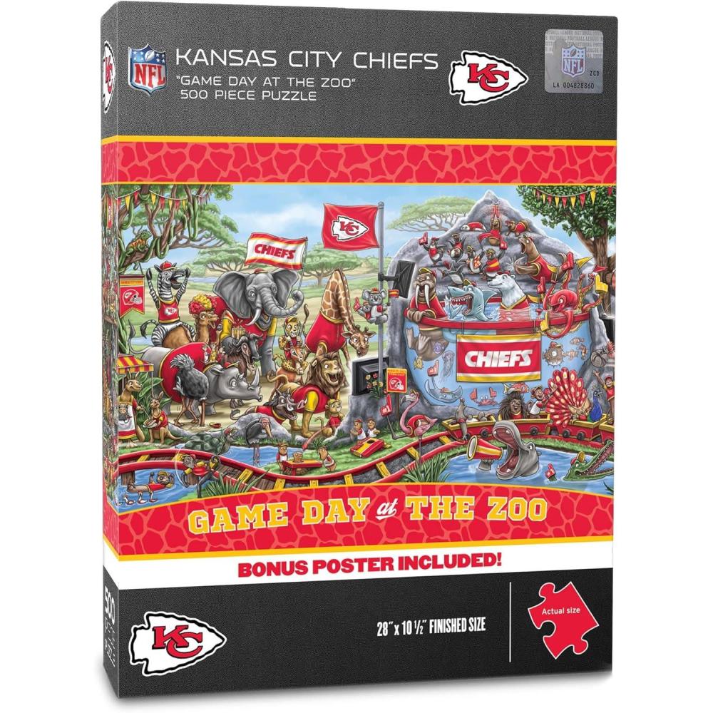 imageYouTheFan NFL Arizona Cardinals Game Day at The Zoo 500pc Puzzle 28quot x 105quotKansas City Chiefs