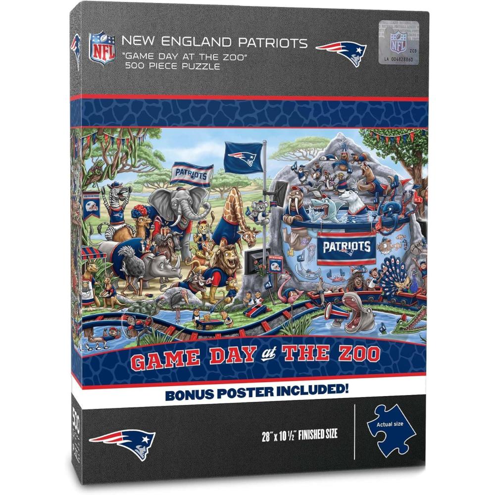 imageYouTheFan NFL Arizona Cardinals Game Day at The Zoo 500pc Puzzle 28quot x 105quotNew England Patriots