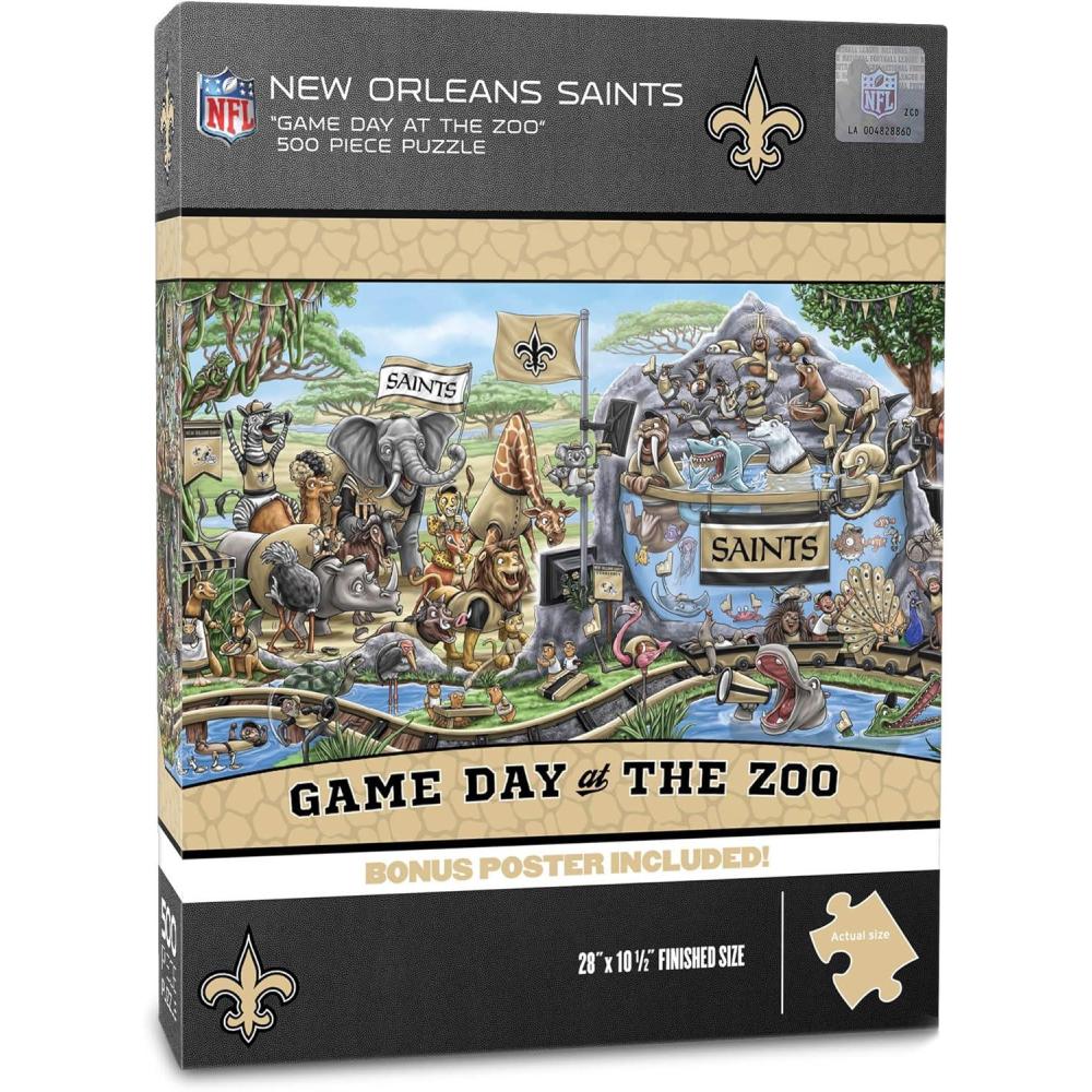 imageYouTheFan NFL Arizona Cardinals Game Day at The Zoo 500pc Puzzle 28quot x 105quotNew Orleans Saints