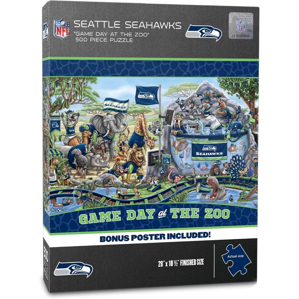 imageYouTheFan NFL Arizona Cardinals Game Day at The Zoo 500pc Puzzle 28quot x 105quotSeattle Seahawks