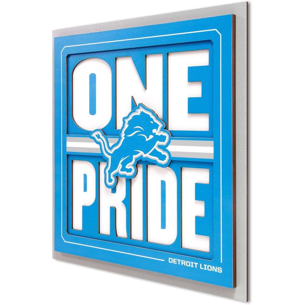 imageYouTheFan NFL Arizona Cardinals Slogan Series 3D Wall ArtDetroit Lions