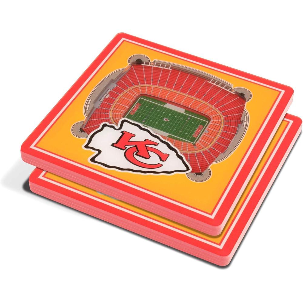 imageYouTheFan NFL Green Bay Packers 3D StadiumView Coasters  Lambeau FieldKansas City Chiefs