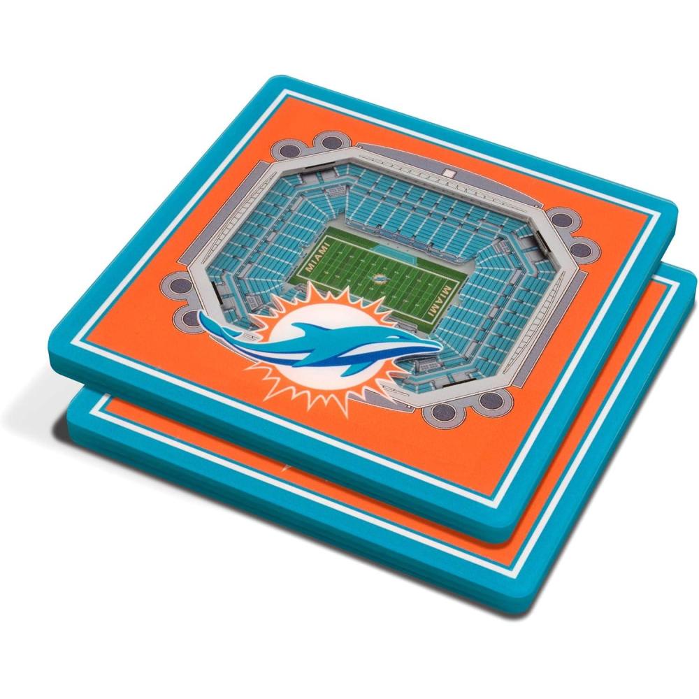 imageYouTheFan NFL Green Bay Packers 3D StadiumView Coasters  Lambeau FieldMiami Dolphins