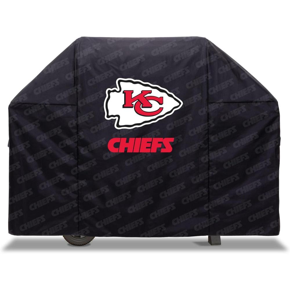 imageYouTheFan NFL Heavy Duty Waterproof Grill Cover  UV Resistant Durable Polyester BBQ Cover Weatherproof Protection for Outdoor Gas or Charcoal Grills for Grills up to 5 WideKansas City Chiefs