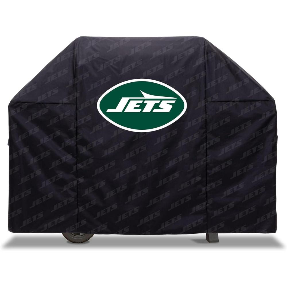 imageYouTheFan NFL Heavy Duty Waterproof Grill Cover  UV Resistant Durable Polyester BBQ Cover Weatherproof Protection for Outdoor Gas or Charcoal Grills for Grills up to 5 WideNew York Jets