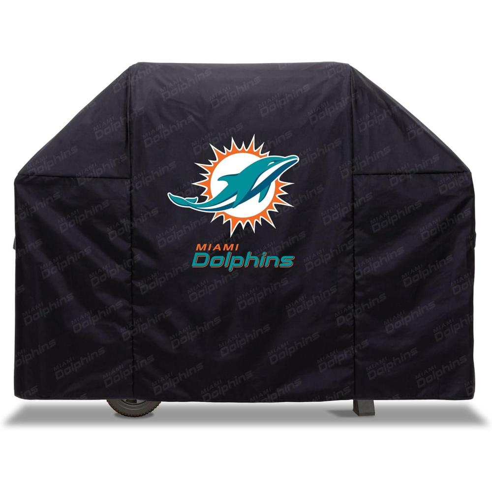 imageYouTheFan NFL Heavy Duty Waterproof Grill Cover  UV Resistant Durable Polyester BBQ Cover Weatherproof Protection for Outdoor Gas or Charcoal Grills for Grills up to 5 WideMiami Dolphins