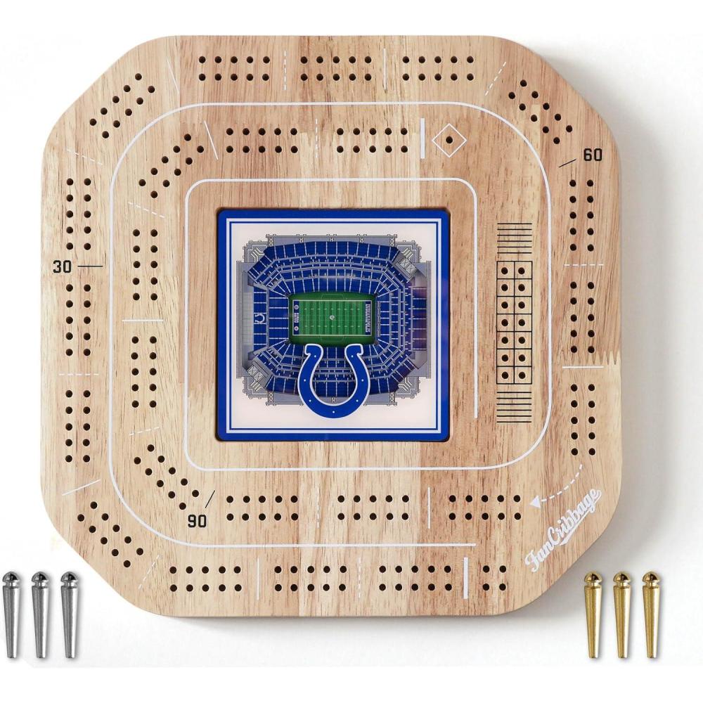 imageYouTheFan NFL Licensed Fan Cribbage Wood Board GameIndianapolis Colts