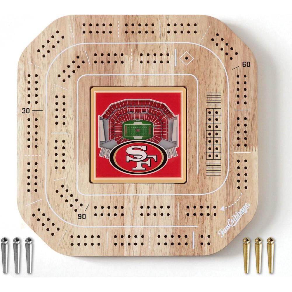 imageYouTheFan NFL Licensed Fan Cribbage Wood Board GameSan Francisco 49ers