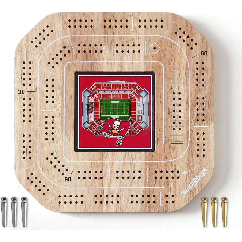 imageYouTheFan NFL Licensed Fan Cribbage Wood Board GameTampa Bay Buccaneers