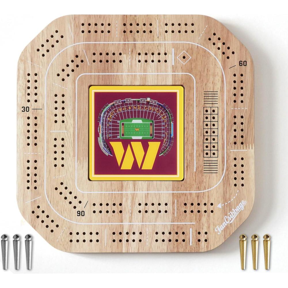 imageYouTheFan NFL Licensed Fan Cribbage Wood Board GameWashington Commanders