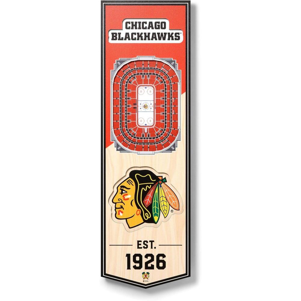 imageYouTheFan NHL 3D Stadium 6x19 BannerChicago Blackhawks