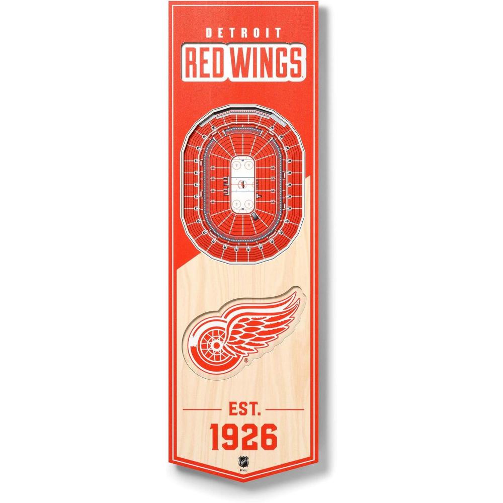 imageYouTheFan NHL 3D Stadium 6x19 BannerDetroit Red Wings