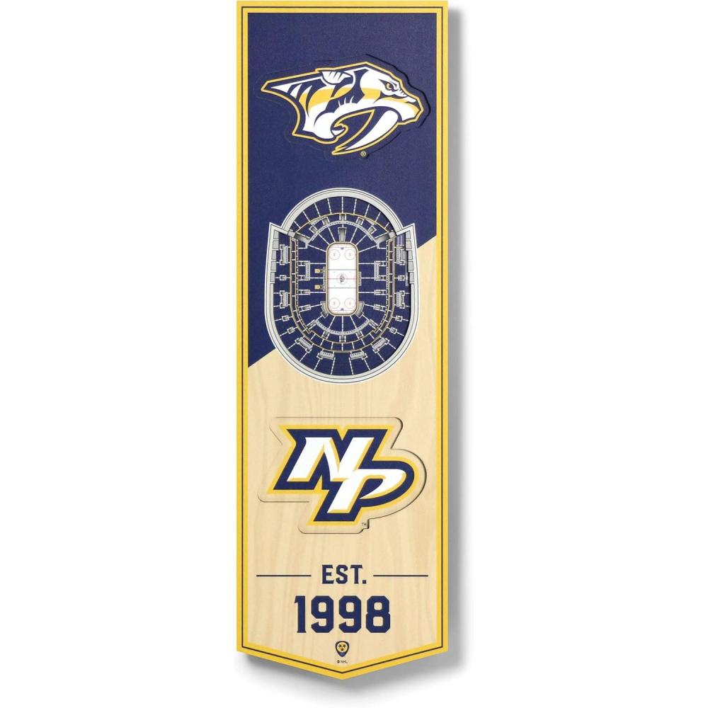 imageYouTheFan NHL 3D Stadium 6x19 BannerNashville Predators